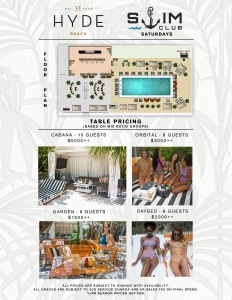 Hyde Beach Miami Pool Party Cost